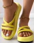 Slippers Cross Strap Platform Summer Slippers