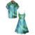 Unbeatable Couple Matching Outfits Deals: Hawaii Vacation Tropical Palm Leaf Print V Neck Spaghetti Strap Dress And Short Sleeve Shirt Matching Outfit  at a Discounted Price